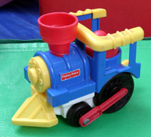 colorful toy train engine